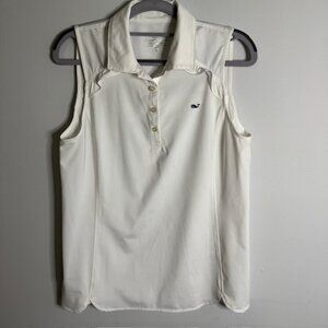 Vineyard Vines Women's Performance White Sleeveless Polo Shirt Size Small NEW!!